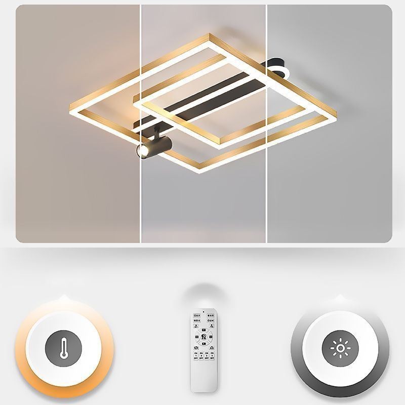 Plafonnier encastré en acrylique minimaliste avec projecteur