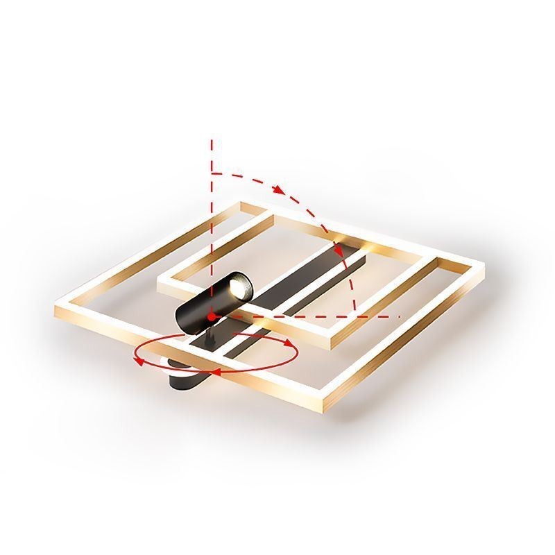 Plafonnier encastré en acrylique minimaliste avec projecteur