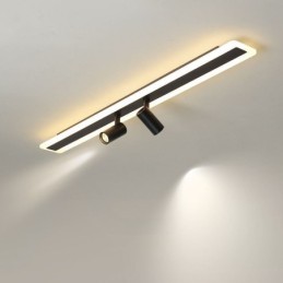Plafonnier linéaire encastré en acrylique avec projecteur