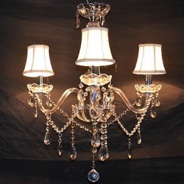 Lustre moderne splendide à 3 lumières avec bras en cristal