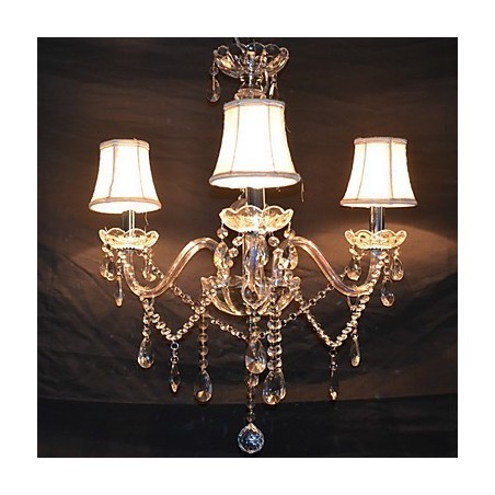 Lustre moderne splendide à 3 lumières avec bras en cristal