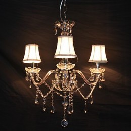 Lustre moderne splendide à 3 lumières avec bras en cristal