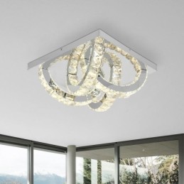Plafonnier en cristal semi-encastré