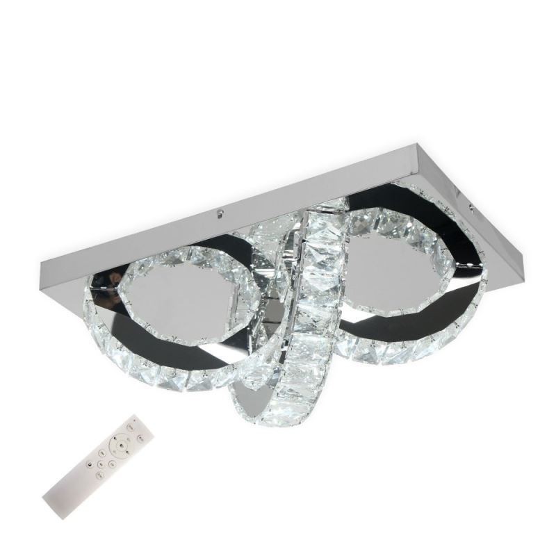 Plafonnier en cristal semi-encastré