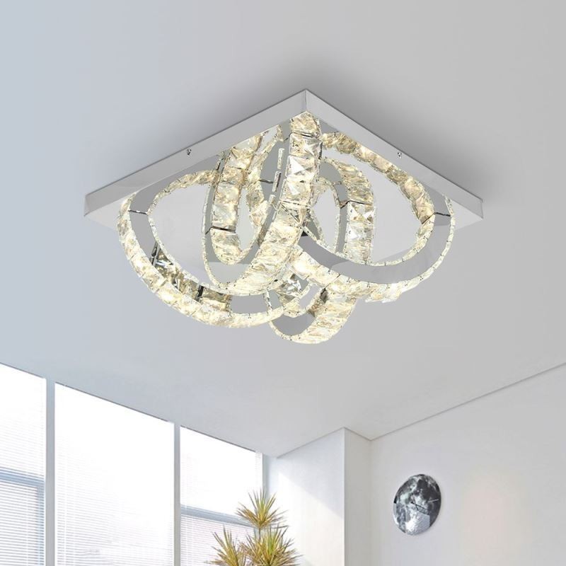 Plafonnier en cristal semi-encastré
