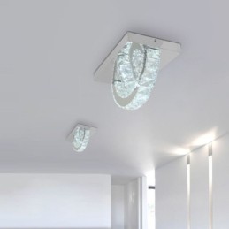 Plafonnier en cristal semi-encastré