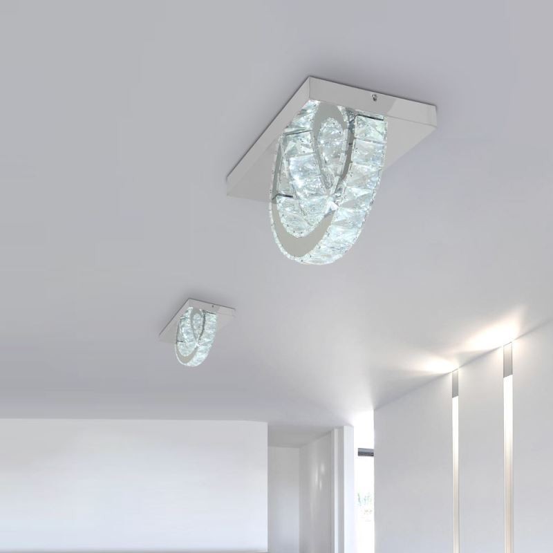 Plafonnier en cristal semi-encastré