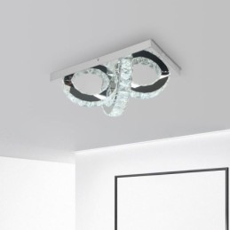 Plafonnier en cristal semi-encastré