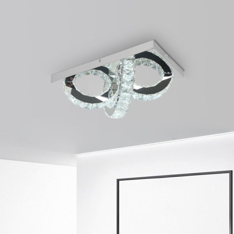 Plafonnier en cristal semi-encastré