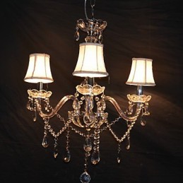 Lustre moderne splendide à 3 lumières avec bras en cristal