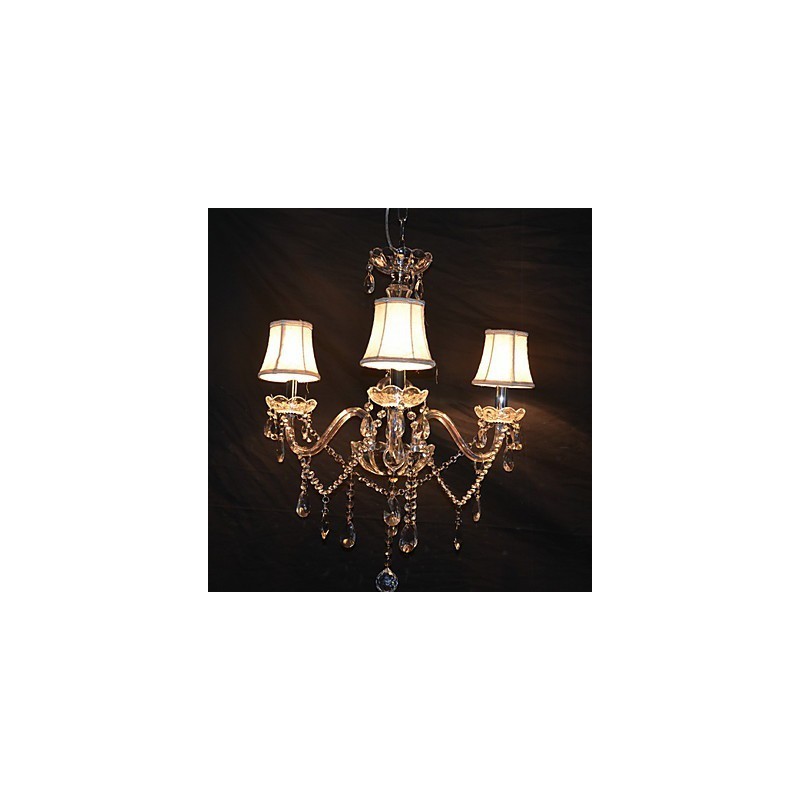 Lustre moderne splendide à 3 lumières avec bras en cristal
