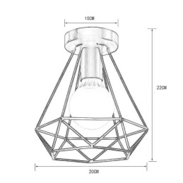 Plafonnier encastré en forme de diamant