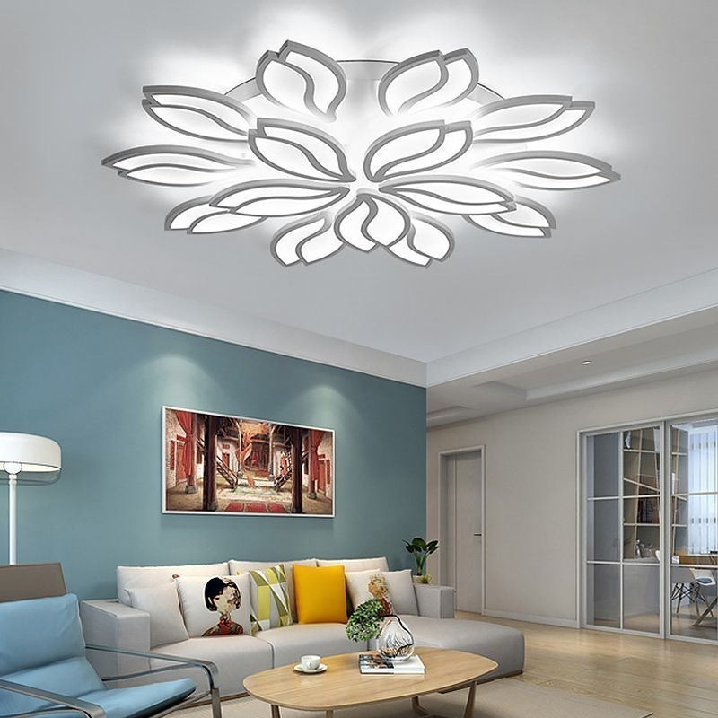 Plafonnier encastré en acrylique à motif de fleurs