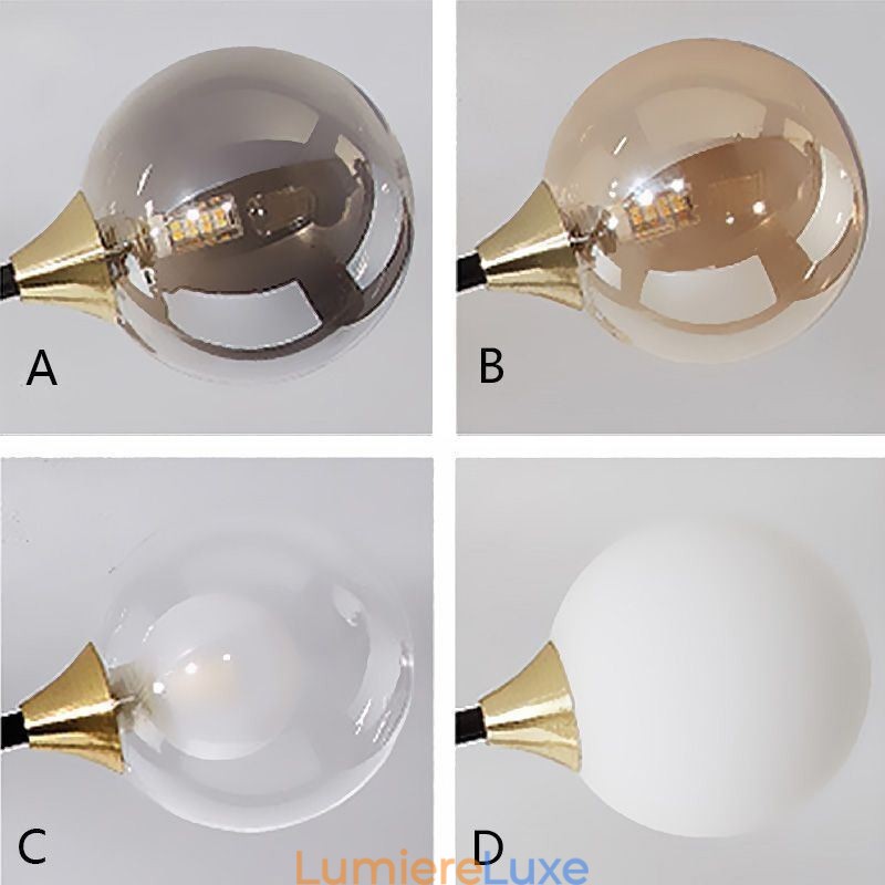Plafonnier encastré en forme de haricot magique avec boule de verre
