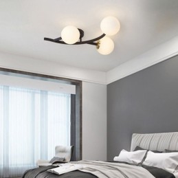 Plafonnier moderne minimaliste en forme de branche avec globe en verre