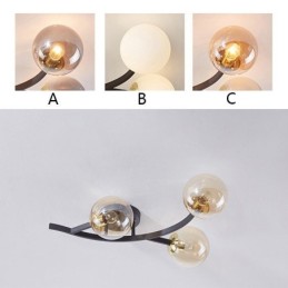 Plafonnier moderne minimaliste en forme de branche avec globe en verre