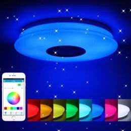 Plafonnier encastré coloré avec fonction de synchronisation du haut-parleur musical Bluetooth