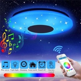 Plafonnier encastré coloré avec fonction de synchronisation du haut-parleur musical Bluetooth