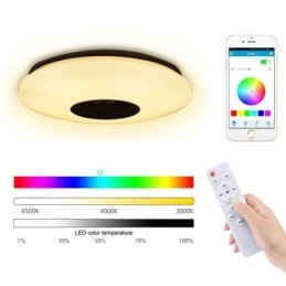 Plafonnier encastré coloré avec fonction de synchronisation du haut-parleur musical Bluetooth