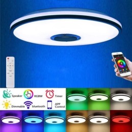 Plafonnier encastré coloré avec fonction de synchronisation du haut-parleur musical Bluetooth
