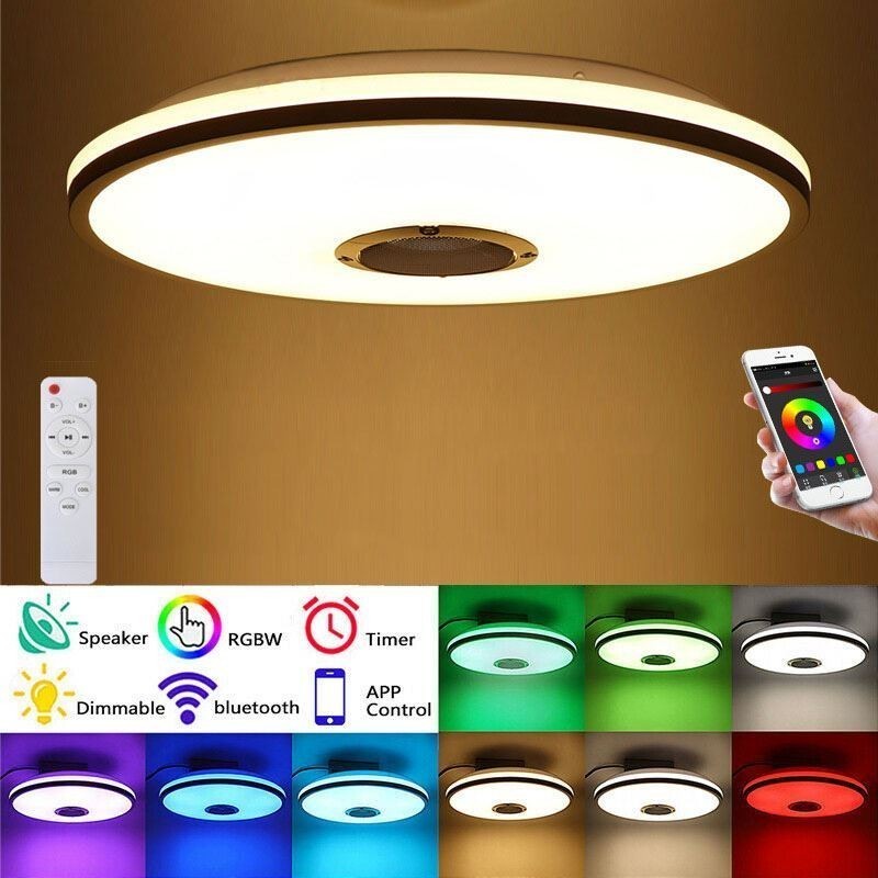 Plafonnier encastré coloré avec fonction de synchronisation du haut-parleur musical Bluetooth