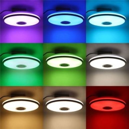 Plafonnier encastré coloré avec fonction de synchronisation du haut-parleur musical Bluetooth