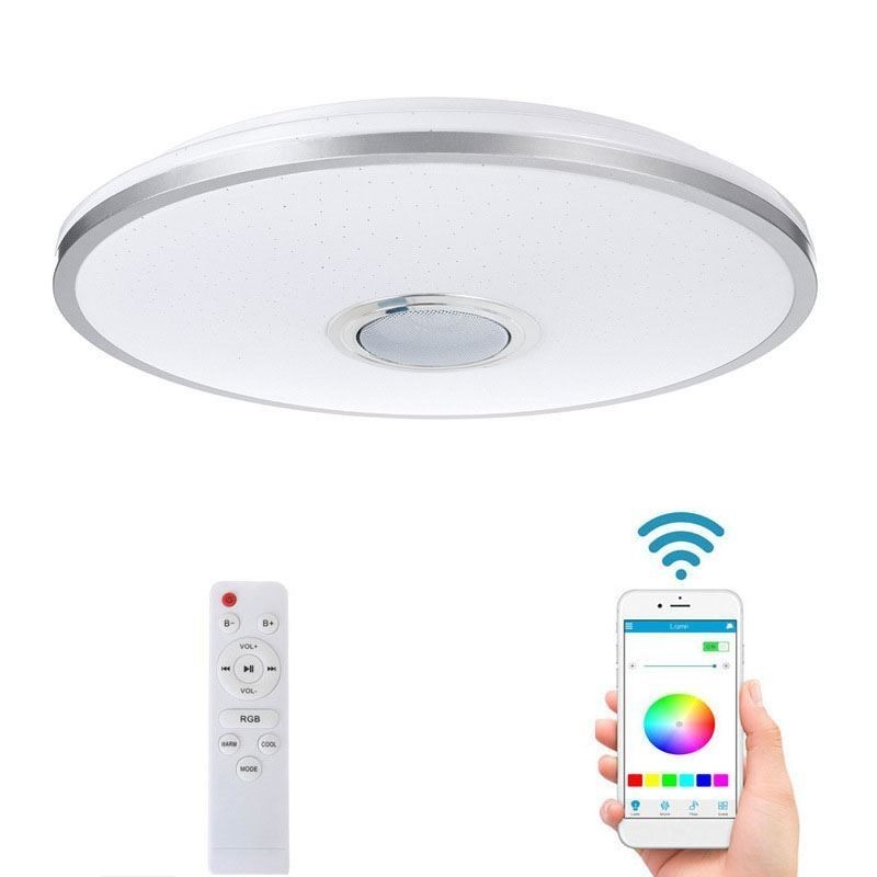 Plafonnier encastré coloré avec fonction de synchronisation du haut-parleur musical Bluetooth