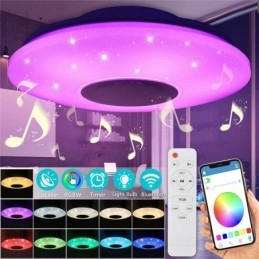 Lampe décorative encastrée avec télécommande et haut-parleur musical Bluetooth