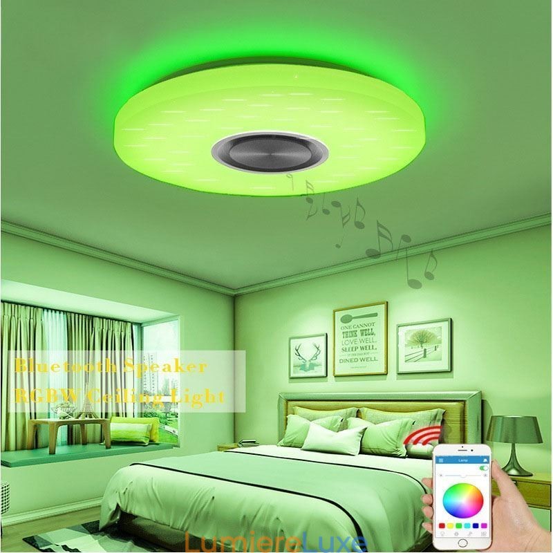 Lampe décorative encastrée avec télécommande et haut-parleur musical Bluetooth