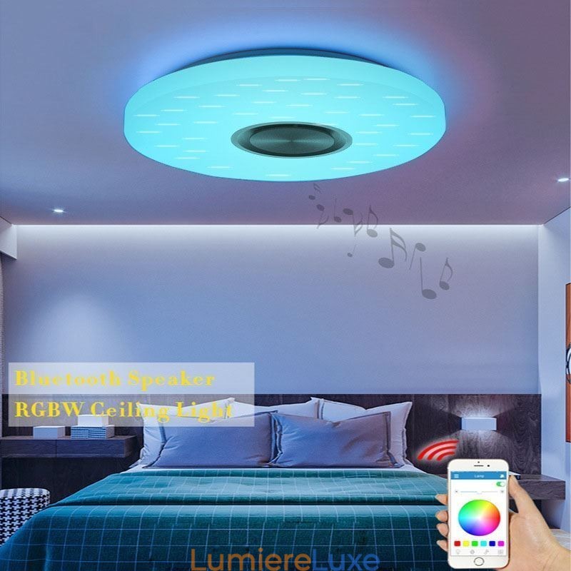 Lampe décorative encastrée avec télécommande et haut-parleur musical Bluetooth