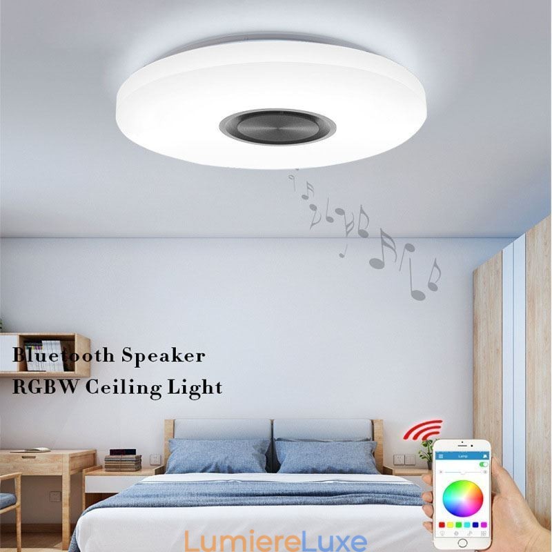Lampe décorative encastrée avec télécommande et haut-parleur musical Bluetooth