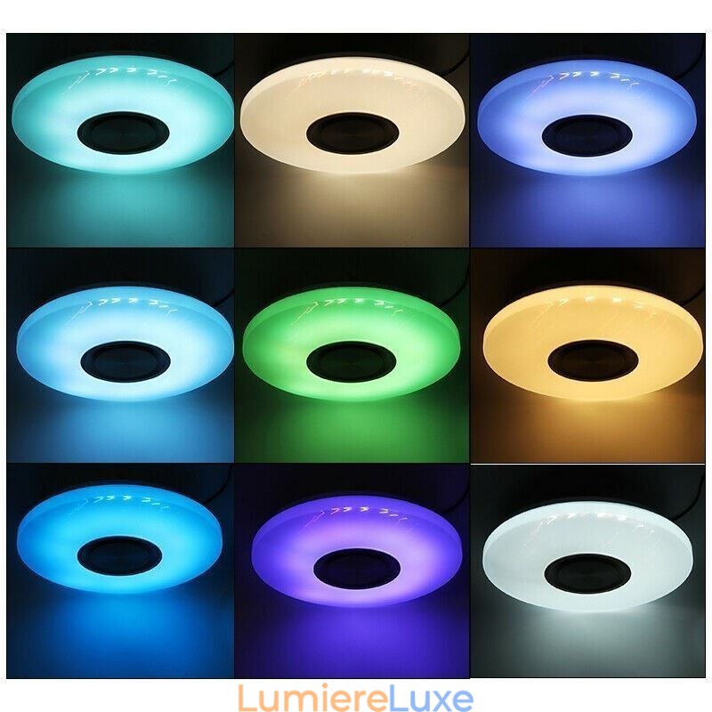 Lampe décorative encastrée avec télécommande et haut-parleur musical Bluetooth