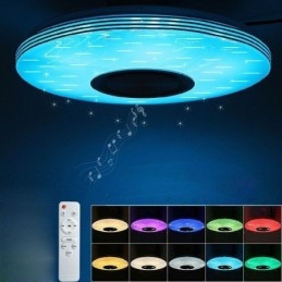 Plafonnier encastré, lampe décorative, télécommande par application, haut-parleur musical Bluetooth