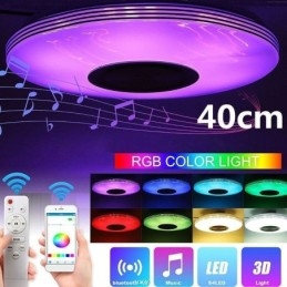 Plafonnier encastré, lampe décorative, télécommande par application, haut-parleur musical Bluetooth