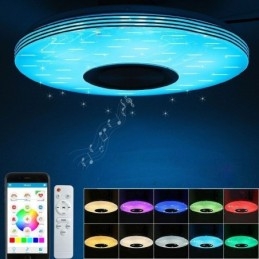 Plafonnier encastré, lampe décorative, télécommande par application, haut-parleur musical Bluetooth