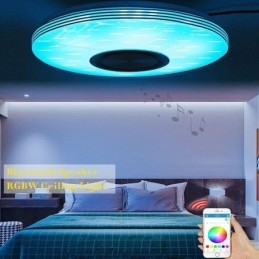 Plafonnier encastré, lampe décorative, télécommande par application, haut-parleur musical Bluetooth