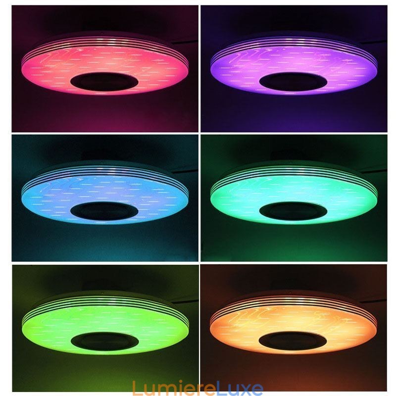 Plafonnier encastré, lampe décorative, télécommande par application, haut-parleur musical Bluetooth