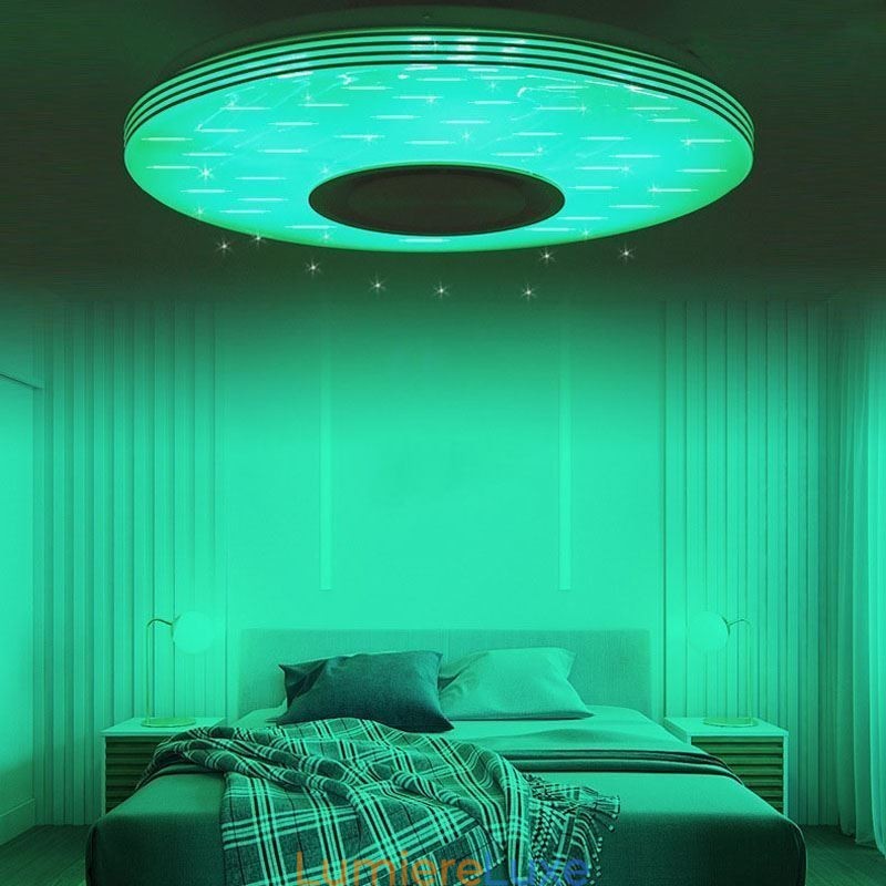 Plafonnier encastré, lampe décorative, télécommande par application, haut-parleur musical Bluetooth