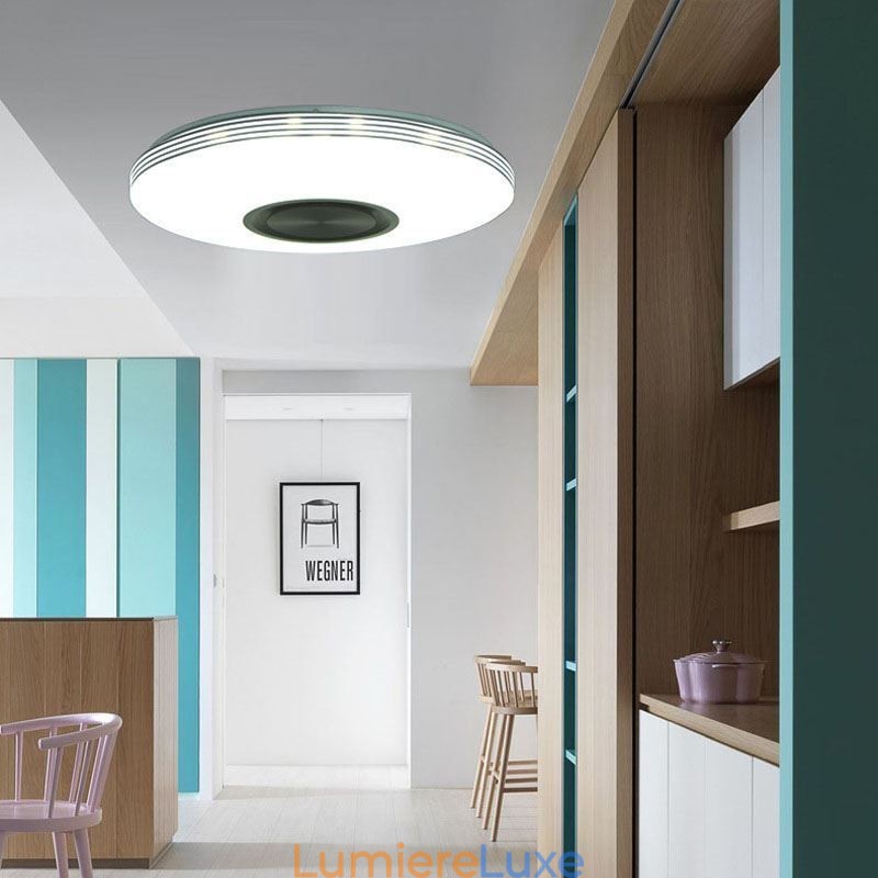 Plafonnier encastré, lampe décorative, télécommande par application, haut-parleur musical Bluetooth