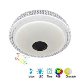 Plafonnier décoratif avec télécommande et application Bluetooth, haut-parleur musical encastré