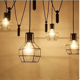 Lustre de salle à manger, lampes et lanternes de style country américain, lampes suspendues à petites cages