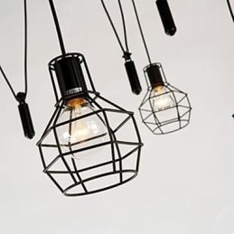 Lustre de salle à manger, lampes et lanternes de style country américain, lampes suspendues à petites cages