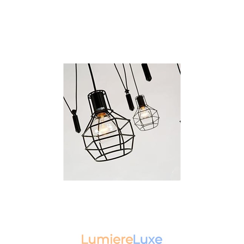 Lustre de salle à manger, lampes et lanternes de style country américain, lampes suspendues à petites cages