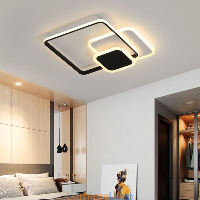 Plafonnier décoratif encastré à cadres carrés
