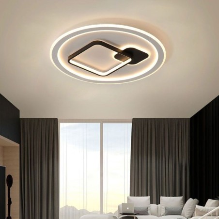 Plafonnier minimaliste moderne, luminaire encastré rond et carré Plafonnier minimaliste moderne, luminaire encastré rond et carré