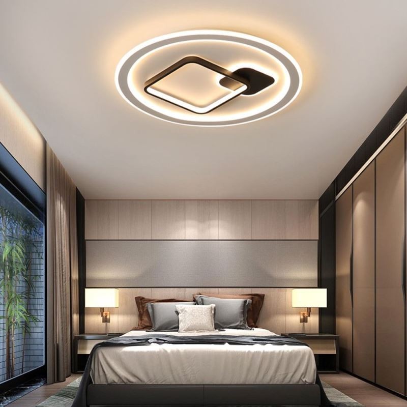 Plafonnier minimaliste moderne, luminaire encastré rond et carré