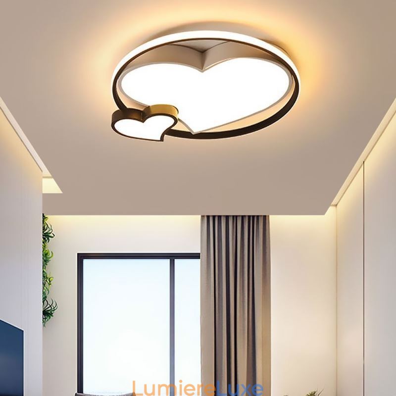 Plafonnier encastré Double Hearts, éclairage décoratif