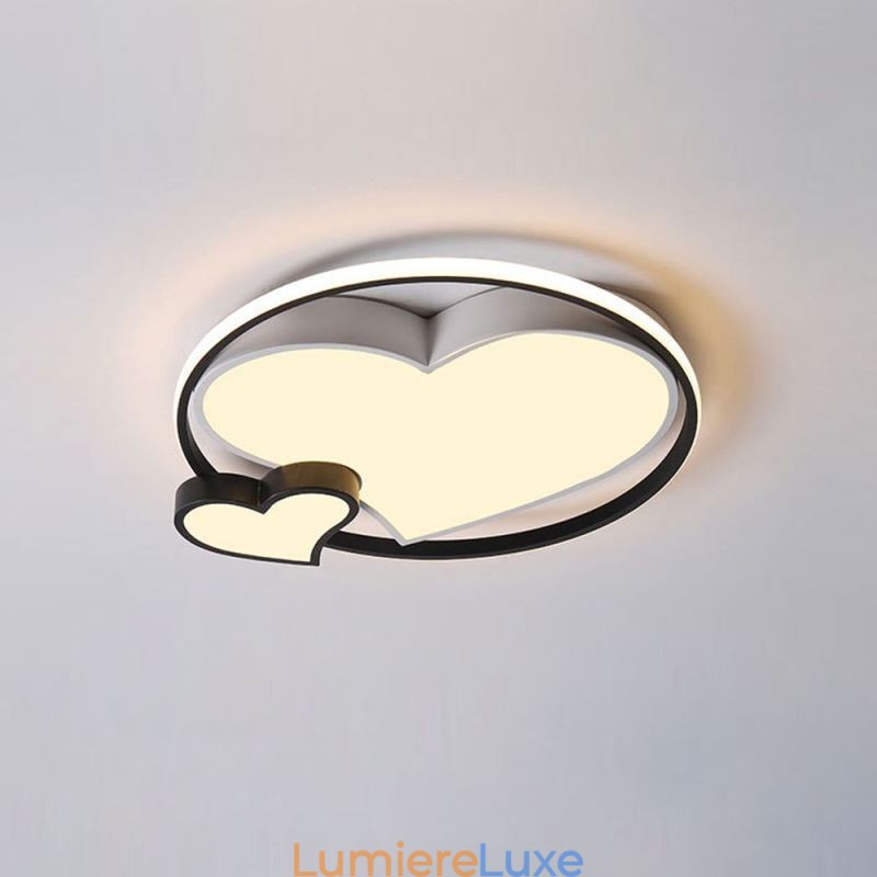 Plafonnier encastré Double Hearts, éclairage décoratif
