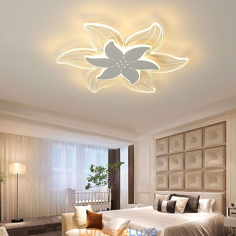 Plafonnier encastré élégant à fleurs, éclairage décoratif unique