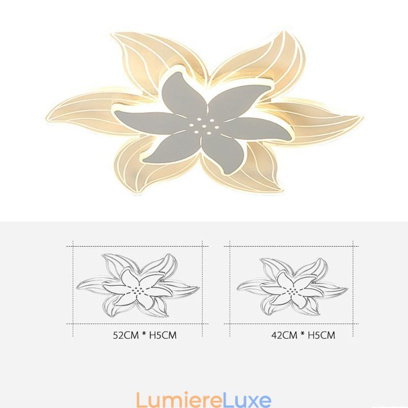 Plafonnier encastré élégant à fleurs, éclairage décoratif unique